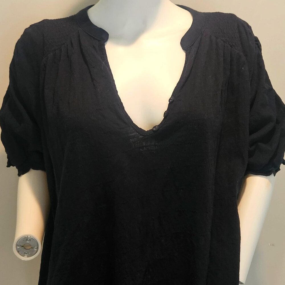 Free People Womens Top Sz M Navy